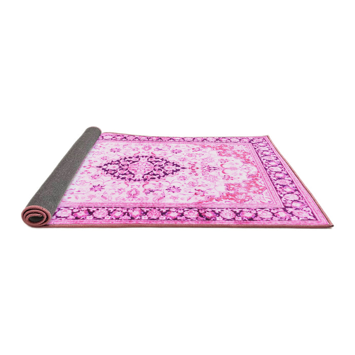 Sideview of Medallion Pink Traditional Rug, tr4669pnk