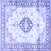 Square Medallion Blue Traditional Rug, tr4669blu