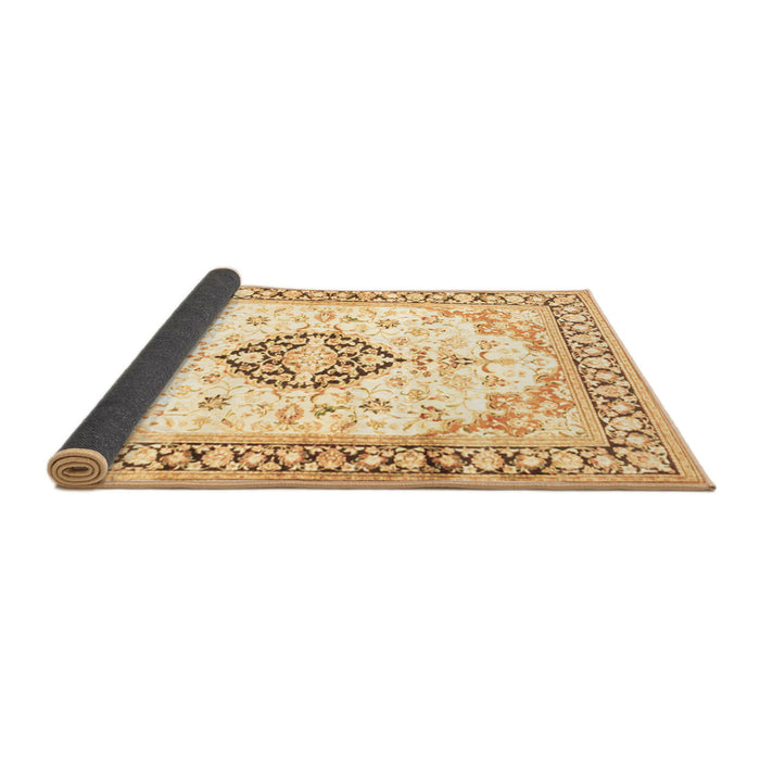 Sideview of Medallion Brown Traditional Rug, tr4669brn