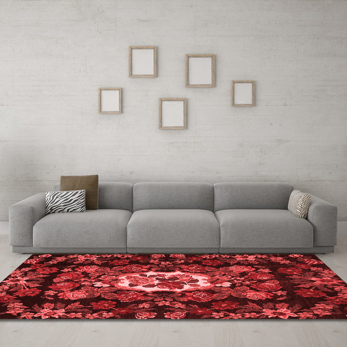 French Red Washable Rugs