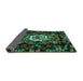 Sideview of Medallion Turquoise French Rug, tr466turq