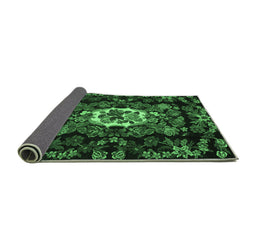 Sideview of Medallion Emerald Green French Rug, tr466emgrn