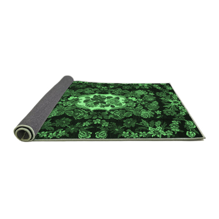 Sideview of Medallion Emerald Green French Rug, tr466emgrn