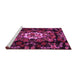 Sideview of Machine Washable Medallion Pink French Rug, wshtr466pnk