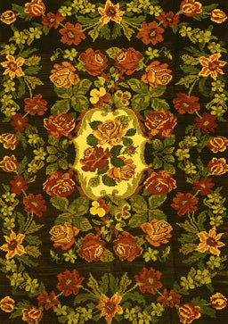 Medallion Yellow French Rug, tr466yw
