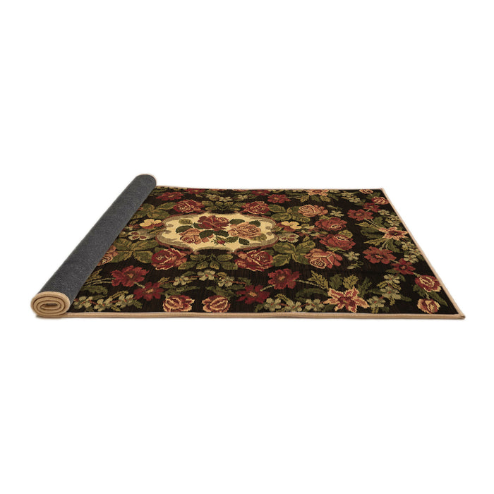 Sideview of Medallion Brown French Rug, tr466brn