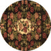 Round Medallion Brown French Rug, tr466brn