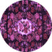 Round Medallion Purple French Rug, tr466pur