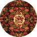 Machine Washable Medallion Orange French Area Rugs, wshtr466org