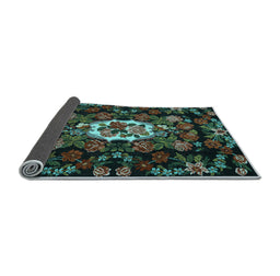 Sideview of Medallion Light Blue French Rug, tr466lblu