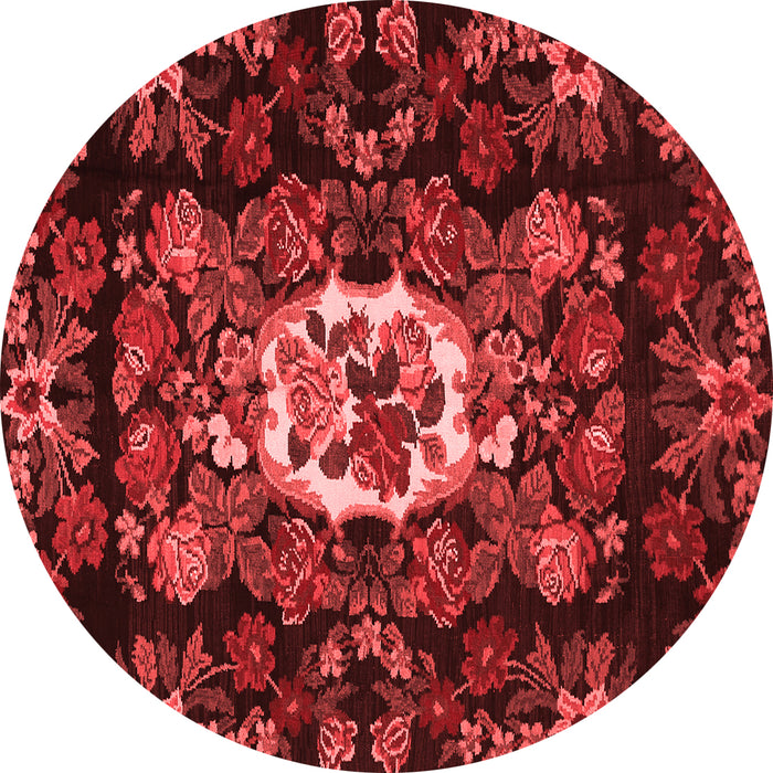 Machine Washable Medallion Red French Rug, wshtr466red