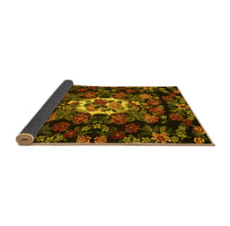 Sideview of Medallion Yellow French Rug, tr466yw