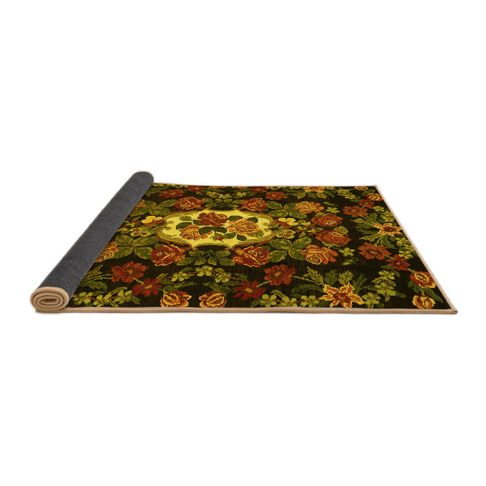 Sideview of Medallion Yellow French Rug, tr466yw