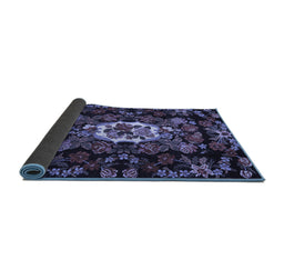 Sideview of Medallion Blue French Rug, tr466blu