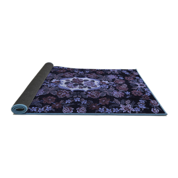 Sideview of Medallion Blue French Rug, tr466blu