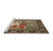 Sideview of Machine Washable Traditional Brown Rug, wshtr467