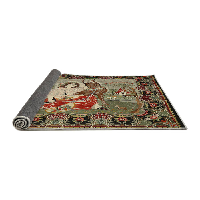 Sideview of Traditional Brown Medallion Rug, tr467