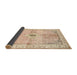 Sideview of Traditional Khaki Gold Medallion Rug, tr4670