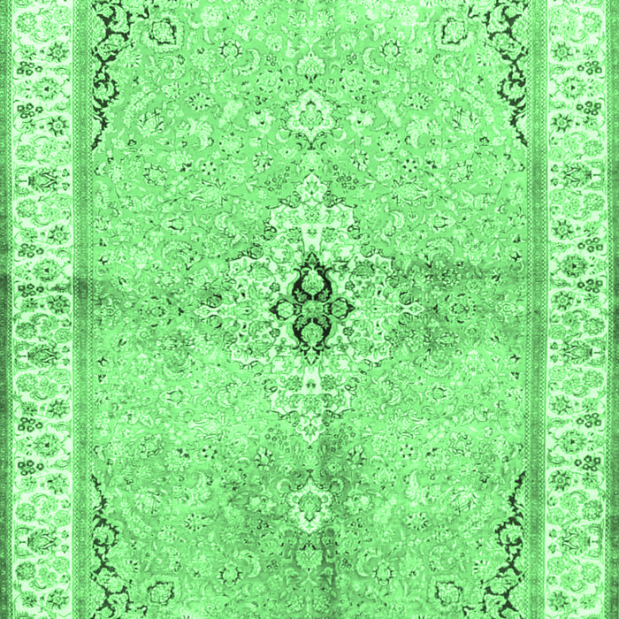 Medallion Emerald Green Traditional Rug, tr4670emgrn