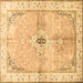 Square Medallion Brown Traditional Rug, tr4670brn