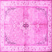 Square Medallion Pink Traditional Rug, tr4670pnk