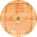 Square Medallion Orange Traditional Rug, tr4670org