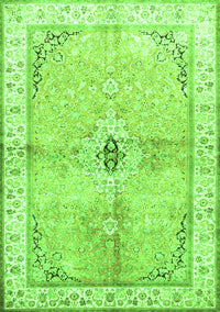 Medallion Green Traditional Rug, tr4670grn