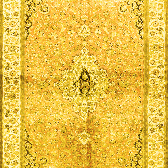 Medallion Yellow Traditional Rug, tr4670yw