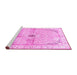 Sideview of Machine Washable Medallion Pink Traditional Rug, wshtr4670pnk