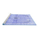 Sideview of Machine Washable Medallion Blue Traditional Rug, wshtr4670blu