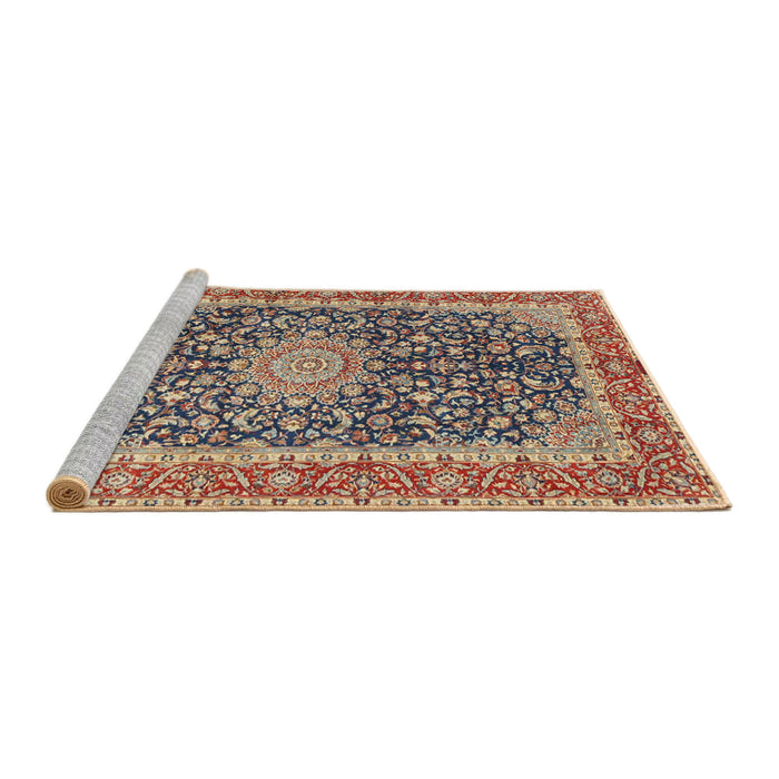 Sideview of Machine Washable Traditional Chestnut Brown Rug, wshtr4671