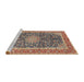 Sideview of Machine Washable Traditional Chestnut Brown Rug, wshtr4671