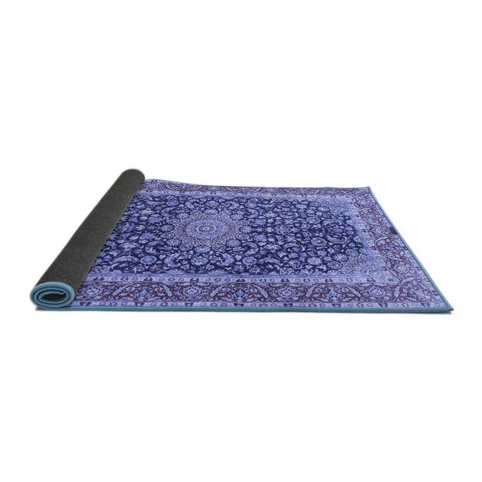Sideview of Medallion Blue Traditional Rug, tr4671blu