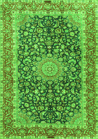 Medallion Green Traditional Rug, tr4671grn