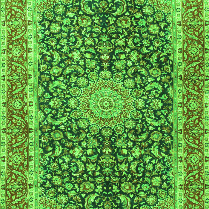 Medallion Green Traditional Rug, tr4671grn