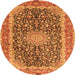 Square Medallion Orange Traditional Rug, tr4671org