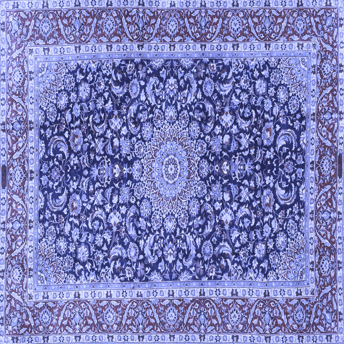Square Medallion Blue Traditional Rug, tr4671blu