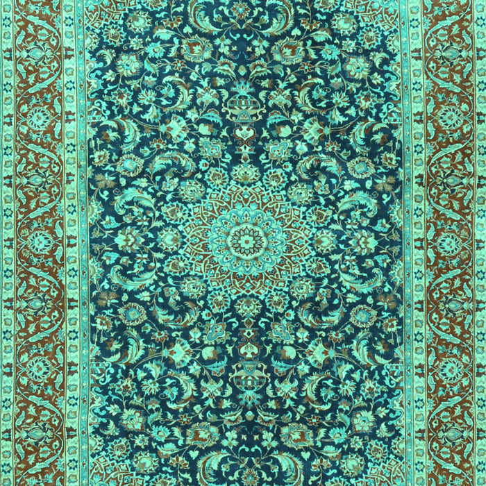 Medallion Turquoise Traditional Rug, tr4671turq