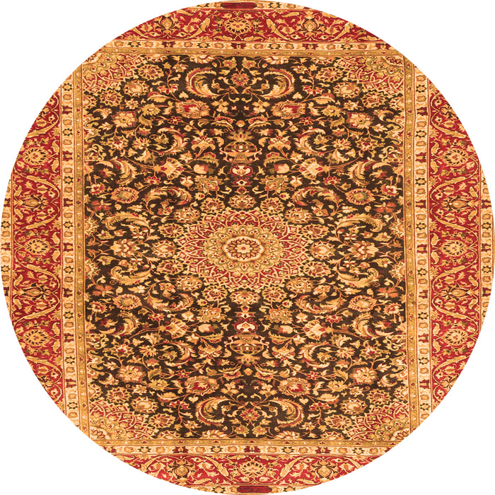 Machine Washable Medallion Orange Traditional Area Rugs, wshtr4671org