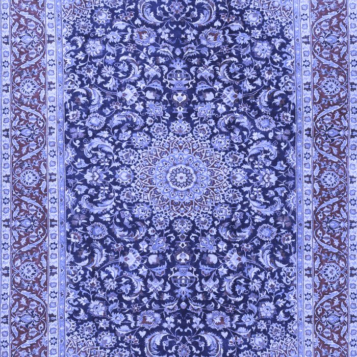Machine Washable Medallion Blue Traditional Rug, wshtr4671blu