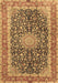 Machine Washable Medallion Brown Traditional Rug, wshtr4671brn