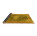 Sideview of Medallion Yellow Traditional Rug, tr4671yw