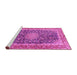 Sideview of Machine Washable Medallion Pink Traditional Rug, wshtr4671pnk