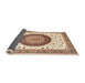 Sideview of Traditional Khaki Gold Medallion Rug, tr4672