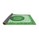 Sideview of Medallion Emerald Green Traditional Rug, tr4672emgrn