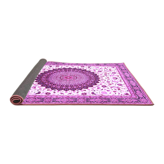 Sideview of Medallion Purple Traditional Rug, tr4672pur