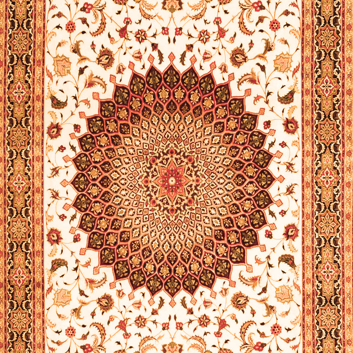 Medallion Orange Traditional Rug, tr4672org