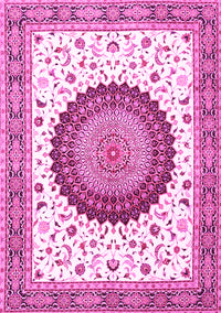 Medallion Pink Traditional Rug, tr4672pnk