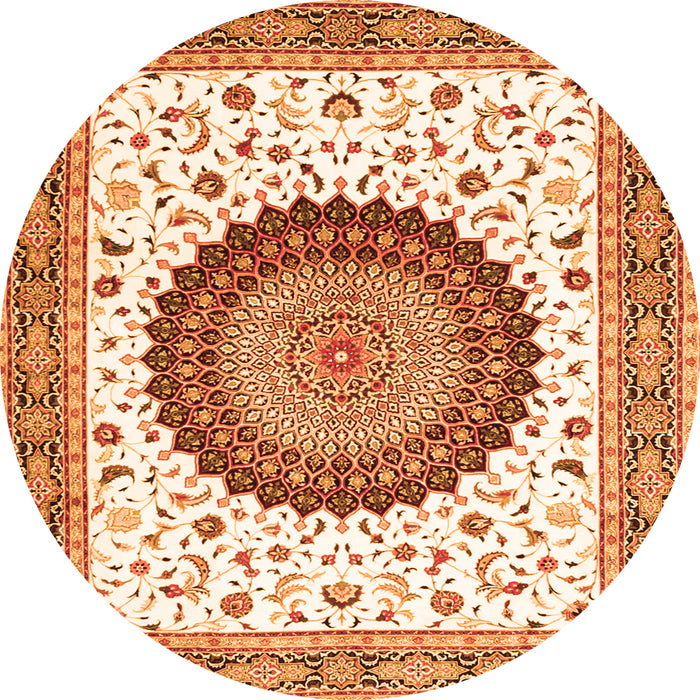 Machine Washable Medallion Orange Traditional Area Rugs, wshtr4672org