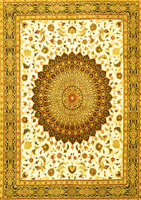 Medallion Yellow Traditional Rug, tr4672yw